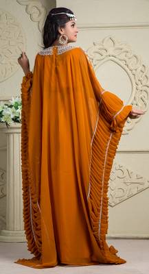Black Crepe And Silk And Georgette Sequins And Stones Islamic Kaftans 2