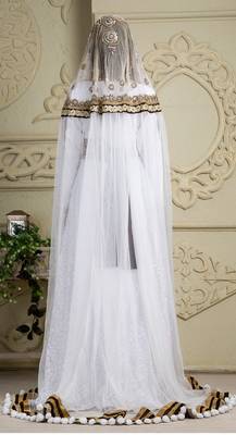 Brown And White Crepe And Silk And Georgette And Satin And Net Sequins And Stones Islamic Kaftans 2