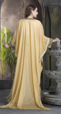 Gold Crepe Sequins And Lace And Stones Islamic Kaftans 3