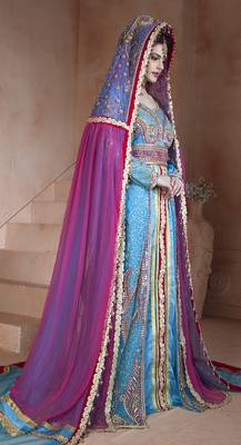 Fiorzi And Dark Pink Velvet And Net And Silk Stones And Sequins And Lace And Resham Islamic Kaftans 2