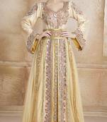 Gold Crepe And Brocade Stone And Lace Work Islamic Kaftans