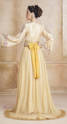 Gold Crepe And Brocade Stone And Lace Work Islamic Kaftans 2