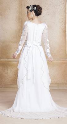 White Satin And Silk And Net Stones And Sequins And Lace And Resham And Ribbon Work Islamic Kaftans 2