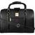 Black genuine leather formal designer laptop bags