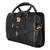 Black genuine leather formal designer laptop bags