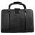 Black genuine leather formal designer laptop bags