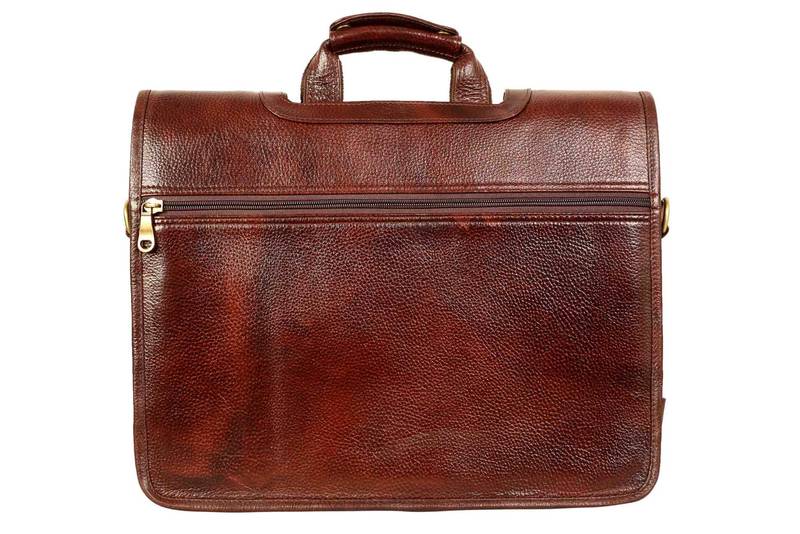 Brown genuine leather formal designer laptop bags