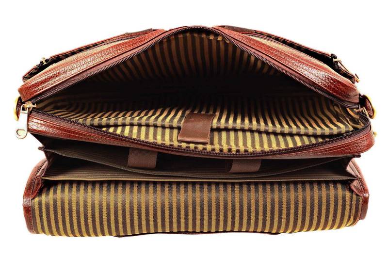 Brown genuine leather formal designer laptop bags
