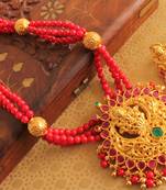 Beautiful Matte Finish Lakshmi Coral Necklace Set