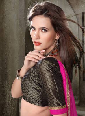Black With Rani Color  Multi Emb With Heavy Border Work 3