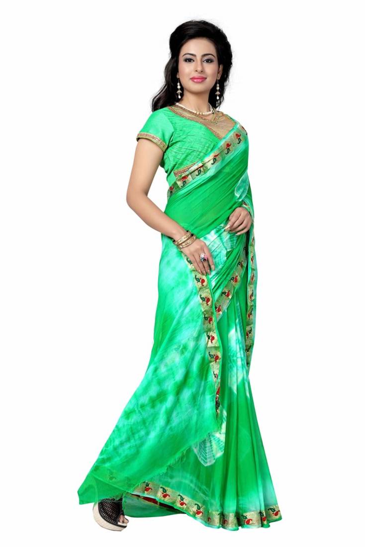 Green woven   nazneen saree with blouse