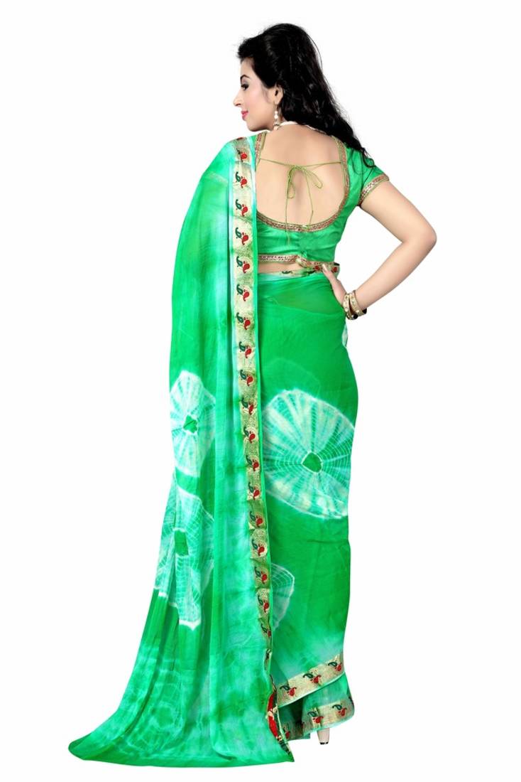 Green woven   nazneen saree with blouse