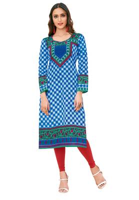 Multicolor Printed 2 Cotton Unstithced Kurti 2