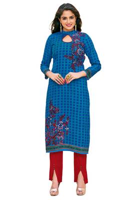 Multicolor Printed 2 Cotton Unstithced Kurti 2