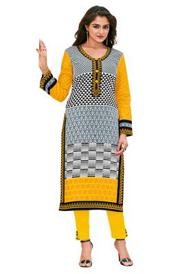 Multicolor Printed 2 Cotton Unstithced Kurti 2