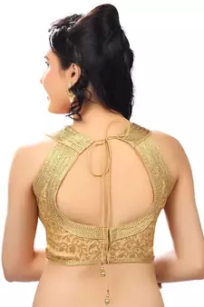 gold brocade jari unstitched blouse