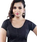 black raw silk lace unstitched blouse