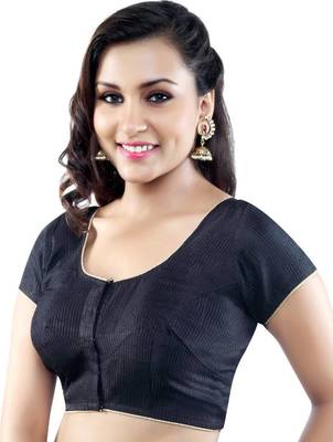 black raw silk lace unstitched blouse 4