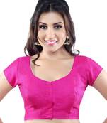 pink raw silk lace unstitched blouse