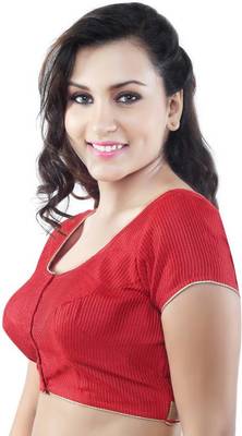 Red Silk Blend Lace Unstitched Blouse 4