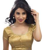 gold raw silk lace unstitched blouse