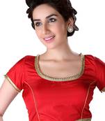red tapeta silk lace unstitched blouse