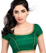 Green Tapeta Silk Lace Unstitched Blouse