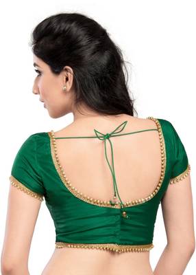 Green Tapeta Silk Lace Unstitched Blouse 2