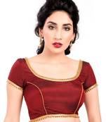 Maroon Tapeta Silk Lace Unstitched Blouse