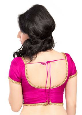 Pink Silk Lace Unstitched Blouse 2