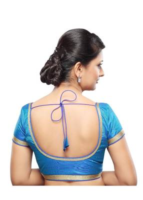 blue banglory lace unstitched blouse 2