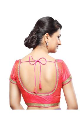Pink Banglory Lace Unstitched Blouse 2