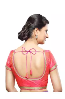 Pink Banglory Lace Unstitched Blouse