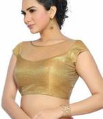 gold shimmer net unstitched blouse