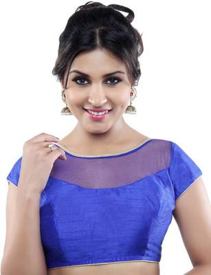 royal blue banglory net unstitched blouse 1