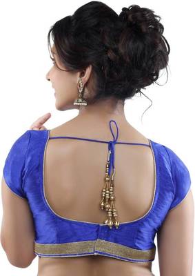 royal blue banglory net unstitched blouse 3