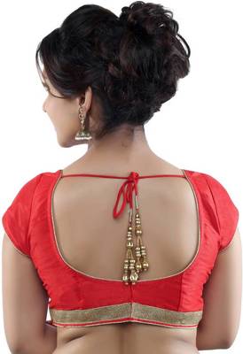 red banglory net unstitched blouse 2