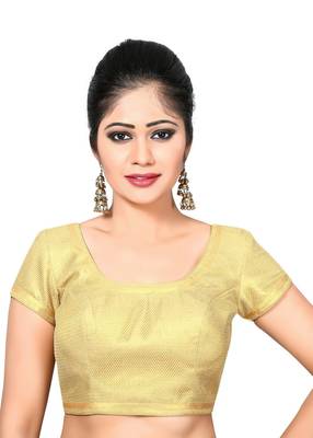 gold banglory net unstitched blouse 1