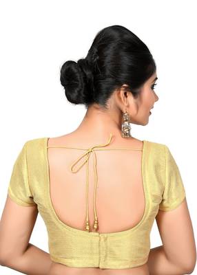 gold banglory net unstitched blouse 2