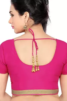 Pink Banglory Lace Unstitched Blouse