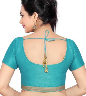 Sky Blue Banglory Lace Unstitched Blouse 2