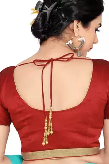 Maroon Banglory Lace Unstitched Blouse