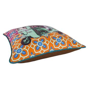 Turquoise Green Taxi Glaze Cotton Cushion Cover 16x16 Inches 4