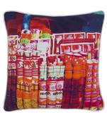 Tea Cup Canvas Cushion Cover 16x16 Inches