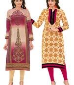 Multicolor Printed 2 Cotton Unstithced Kurti