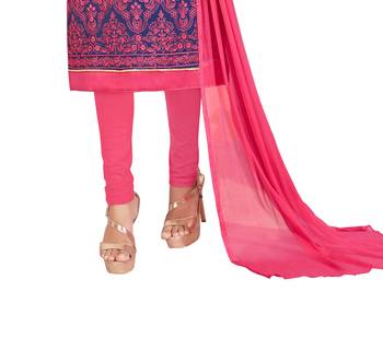 Blue embroidered chanderi salwar with dupatta 3