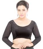 Black Shimmer Plain Stitched Blouse