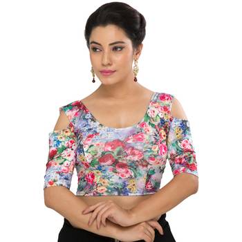 Multicolor Nylon Printed Stitched Blouse 1