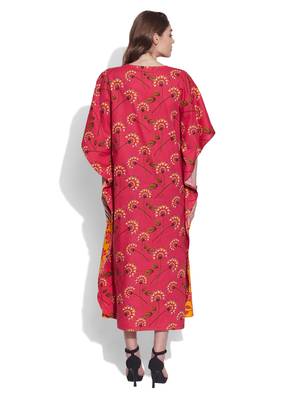 Pink cotton printed kaftan 4