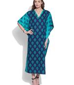 Blue cotton printed kaftan